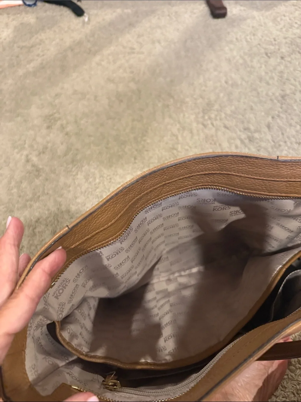 Michael Kors Caramel Pebbled Leather Tote - Picture 5 of 8